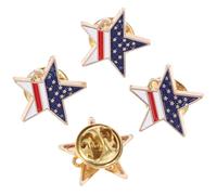MOBUTOFU 4 Pcs Five-pointed Star Lapel Pins Alloy Brooches Decorative Clothes Pins for Special Events and Parties Fashionable Accessories
