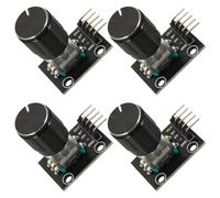 MOBUTOFU 4 Set Pulse Encoder Module 040 with Metal Threaded Shaft and Push Button, Panel Mount Digital Rotary Switch Encoder for Robotics Control and Menu Navigation Knob Use