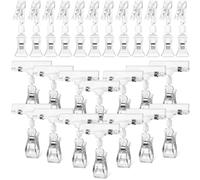 MOBUTOFU 40pcs Double-sided Rotatable Sign Clips Stainless Steel and Ps Material Retail Clip Holders for Displaying Table Numbers and Memos in Stores