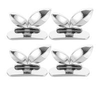 MOBUTOFU 4pcs Acrylic Butterfly Toilet Lid Lifter with Adhesive Handle for Convenient Sanitation and Foldable Design, Silver Toilet Seat Handle for Bathroom Use