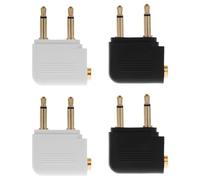 MOBUTOFU 4pcs Airplane Headphone Adapter with Dual 3.5mm Jack, Gold Plated Copper for Mono to Stereo Conversion, Compatibility, for Airline Travel and Flights Audio Entertainment