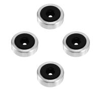 MOBUTOFU 4pcs Aluminum Alloy Speaker Isolation Feet Pads with Detachable Rubber Rings, Anti-vibration Amplifier Base Pads to Raise Height and Reduce Noise, for Audio Equipment