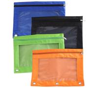 MOBUTOFU 4pcs Back to School Pencil Pouch for 3 Ring Binder Made of Sturdy Oxford Cloth with Zipper File Bag Smooth Corners and Edges Easy to Clean Binder Pen Bag