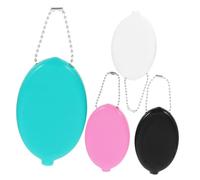 MOBUTOFU 4pcs Compact Coin Storage Pouches Chain Oval Coin Bag for Men Women Boys and Girls Daily Use