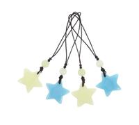 MOBUTOFU 4pcs Glow Dark Star Phone Charm with Green Blue Luminous Pendant Lightweight Wrist Strap and Bag Hanging Decoration for Mobile Earbud Case Accessories