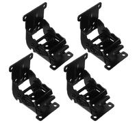 MOBUTOFU 4pcs Heavy Duty Black Steel Folding Shelf Brackets Collapsible Triangle Corner Support with 90 and 180 Degree Self-Locking Folding Hinges for Small Apartments and Multifunctional