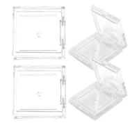 MOBUTOFU 4pcs Lightweight Plastic Square Eyeshadow Pans Empty Makeup Palettes for Female Travel Cosmetic Storage Cases for Lip Balm and Lipstick