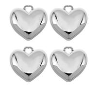 MOBUTOFU 4pcs Refillable Heart Shaped Blush Case with Mirror for DIY Cosmetics and Travel, Aluminum and Plastic Makeup Storage Box with 0.4g Capacity, Sl nd Stylish Design