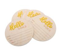 MOBUTOFU 4pcs Rustic Wooden Baby Birth Announcement Signs, Circular Nursery Plaques, Records Birth Date Time Weight Height, Baptism or Birthday Present