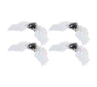 MOBUTOFU 4pcs Silver Angel Wings Shoe Charms Rhinestone Embellishments for Combat Boots Gothic Style Versatile Shoe Decoration Charms for Women Bride Special Events