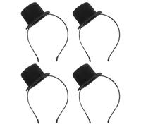 MOBUTOFU 4pcs Small Mini Top Hat Headband for Party and Cosplay Easy Wear Vintage Headwear for Christmas Tea Party Flapper and Victorian Themed Events