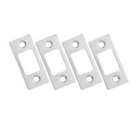 MOBUTOFU 4pcs Stainless Steel Door Latch Strike Plate with Deadbolt Cover for Enhanced Security and Easy Installation, Sturdy Door Reinforcement Plate Suitable for Exterior Use and DIY