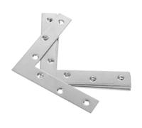 MOBUTOFU 4pcs Stainless Steel Flat Corner Brace L-Shaped Mending Plates for Wood Panels 120mm X 120mm Sturdy and Easy-to-use Brackets for Home Use and DIY Projects