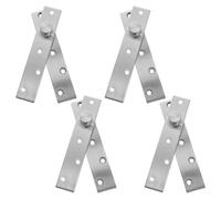 MOBUTOFU 4pcs Stainless Steel Hidden Hinges for Cabinet Doors with 360 Degree Rotatable Pivot Shaft, Concealing Installation and Sturdy Design Suitable for Hidden Door Applications