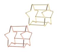MOBUTOFU 4pcs Star Shape Makeup Sponge Holder Rack, Copper Gold Plated Powder Puff Drying Stand, Cosmetic Beauty Sponge Storage Organizer for Makeup Tools