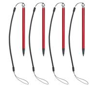 MOBUTOFU 4PCS Touch Pen with Spring Rope - Resistive Touch Screen Painting Stylus Pen for Drawing Creation and Clicking Office Writing Red
