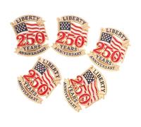 MOBUTOFU 5 Pcs Usa Lapel Pins 250th Anniversary American Flag Brooches Lightweight Alloy Decorative Pins for Independence Day Memorial Day