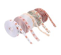 MOBUTOFU 5 Rolls Thanksgiving Ribbon Grosgrain Polyester with Pumpkin and Maple Leaf Shapes, Reusable and Versatile DIY Craft Ribbon for Autumn Harvest Festival, Gift Wrapping and Community