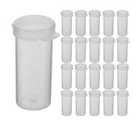 MOBUTOFU 50Pcs Clear Plastic Film Canisters with Caps, 2x0.8" Empty Camera Film Reel Case Tubes with Lids for Projects, Small Item Organizer, Scratch & Damage Prevention