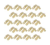 MOBUTOFU 50pcs Vintage Iron Horn Right Latch Hook in Golden Colour for Toolbox and Case, Antique Style Cabinet Door Hook Latch to Enhance Security and Resist Daily Wear, for Jewelry Box