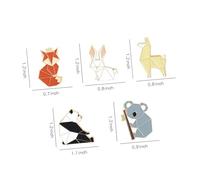 MOBUTOFU 5pcs Cartoon Animal Brooches Lovely Decorative Pins Red Fox Panda Rabbit Bear Stylish Accessories for Women Party Wedding Daily Wear