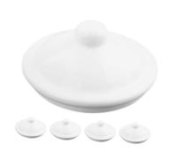 MOBUTOFU 5pcs Enamel Mug Lids Replacement for Ceramic Coffee Cup White Round Teacup Cover Reusable Drink Lid for Hot Beverages Outdoor Use Small Size 7.5x8.5cm