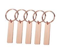 MOBUTOFU 5pcs Engravable Stainless Steel Keychain Tags Rectangle Blank Keychains DIY Keyring Pendant for Personalization Mirror Polished Finish for Crafts