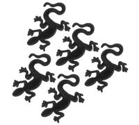 MOBUTOFU 5pcs Gecko Embroidered Iron on Patch for Clothes and Hats, Fabric Applique to Hide Torn Spots, Suitable for DIY Activities and Tailor Shop, Black Decorative Stick Patch for Shoes