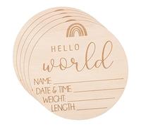 MOBUTOFU 5pcs Hospital Newborn Announcement Signs Wooden Name Signs for Nursery Photo Prop