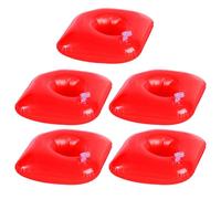 MOBUTOFU 5pcs Inflatable Pvc Water Beer Holders Lightweight Red Cup Float Mats Not Easy to Break for Pool Party and Water Fun