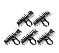 MOBUTOFU 5pcs Portable Hair Wash Brush Set with Plastic Scalp Massager for Effective Dandruff Removal, Travel Use, Black Colour, Lightweight Design for Relaxing Scalp Massage