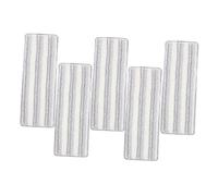 MOBUTOFU 5pcs Reusable Washable Microfiber Floor Mop Pads Self Adhesive Replacement Heads for Wet Dry Cleaning Hardwood Tile and Laminate Surfaces Premium Stripe Design for Easy Use