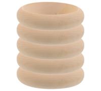 MOBUTOFU 5pcs Unfinished Wood Bangles Bulk 59mm Inner Diameter, Smooth Finish and Sturdy Base, Circle Shape Wooden Bracelets for Craft Projects and DIY Jewelry Making, for Women