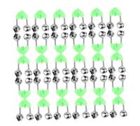 MOBUTOFU 60pcs Fishing Bite Indicators with Durable Plastic Dual Alarm Bells for Rods Stable Spiral Clamp Design High Volume Alert for Outdoor Sea Fishing and Sports Enthusiasts