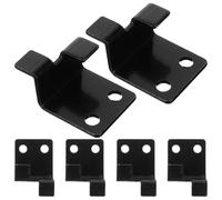 MOBUTOFU 6pcs Black Stainless Steel Wall-Mounted Tile Display Stand Hooks with Versatile Design and Reliable Hold, Sleek Modern Mirror Clips for Frameless Mirror Hanging in Home or Office
