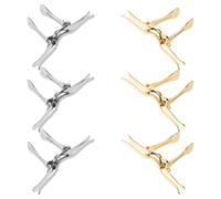 MOBUTOFU 6pcs Dual-tone Iron Bow Tie Clip Fastener Secure Fastening, Universal Compatibility for Men’s Necktie and Bow Tie, for Stage Performances and Casual Settings, Silver Decorative