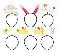 MOBUTOFU 6pcs Easter Headbands for Super Lightweight and Comfortable to Wear Plastic and Felt Material Cute Party Supplies for Birthday and Backyard Easter