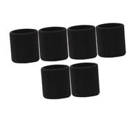 MOBUTOFU 6Pcs Elastic Wrist Sweatbands Sports Wrist Wraps for Men Women Supple Breathable Hand Protector for Running Basketball Football Gym Workout Washable Bracers Black