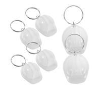 MOBUTOFU 6pcs Mini Helmet Keychain Set Metal Construction Hat Bag Charm for Party Favors and Backpack Accessories