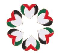 MOBUTOFU 6pcs Palestine Flag Heart Shaped Metal Brooch Pins Lightweight Clothing Badges Palestinian Accessories for Backpacks Clothes Jewelry