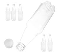 MOBUTOFU 6pcs Reusable 500ml Pet Juice Bottle with Leak-proof Lid, Flat-bottomed Multi-function Bottle for Daily Use and Parties