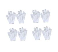MOBUTOFU 8pcs Child Bath Gloves and Nylon Shower Body Scrub Exfoliator Set for Boys and Girls Soft Five-Finger Bubble Washing Gloves White Suitable for Bathing