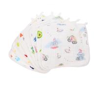 MOBUTOFU 8pcs Cotton Infant Feeding Towels with Different Designs, Portable and Soft Baby Muslin Squares, Keeps Baby Dry and Neat, for Face Washing and Saliva Absorption Style