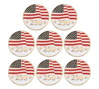MOBUTOFU 8pcs Independence Day Brooch Set 250th Anniversary Usa Lapel Pins Made of Alloy, Collectible and Decorative Patriotic Accessories for Men and Women on Formal Occasions and National