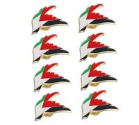 MOBUTOFU 8pcs Palestine Flag Brooch Pins Metal Lapel Badge Patriotic Ornament for Women Clothes Bags Hats Cultural Heritage Accessory Polish Finish