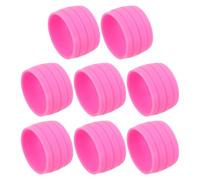 MOBUTOFU 8pcs Pink Silicone Bike Tape Retaining Ring for Road, Gravel Bikes | Sweat-resistant Grip, Polished Finish, Commuter and Trail Use, Fixed-gear Compatibility, Clean Look