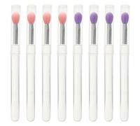MOBUTOFU 8pcs Silicone Makeup Applicators Set with Lid, Transparent Eyeshadow Applicators and Lip Brush for Anyone Who Loves Makeup and Precise Application