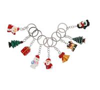 MOBUTOFU 9 Pcs Resin Snowman Keychain Cute Christmas Key Holders with Santa Claus Christmas Tree and Reindeer present for Holiday Decorations and Festive Occasions