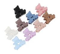 MOBUTOFU 9pcs Assorted Colour Plastic Bear Claw Hair Clips for Women, Non-slip Mini Hair Clamps for Daily Life and Parties