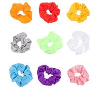 MOBUTOFU 9pcs LED Hair Ties Light up Elastic Hair Bands for Women High Elasticity Practical Cloth Material for Parties and DIY Hairstyle